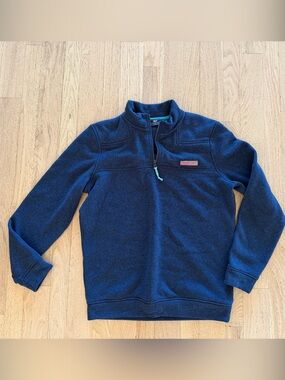 Vineyard Vines Men's Navy Half-Zip Pullover with Teal Accents